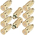 Brass Misting Nozzle, 10 Pack High Pressure Spray Misting Nozzle 10/24 UNC Outdoor Anti-drip Fogging Spray Head Misting System Nozzle for Landscaping Outdoor Cooling System (0.012 Orifice)