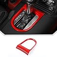 JeCar for Mustang Center Console Gear Shift Panel Cover Trim Interior Accessories Compatible with Ford Mustang 2015-2020(Red)