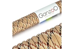 Ganzoo Paracorde 550, 4mm Corde, 30 Mètres, Polyester, Type 3-7 brins intérieurs, Le Bricolage de Laisse de Chien Collier Bracelet, Camping Survie et Outdoor Corde à Tout Faire, Camouflage désert