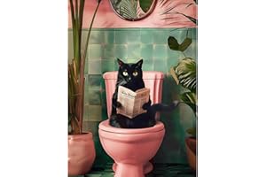 Qianbaiuk Diamond Painting Katze,Diamond Painting Erwachsene schwarze Katze,Diamant Painting Kits für Geschenk und Home Wand Dekor(12x16 Zoll)