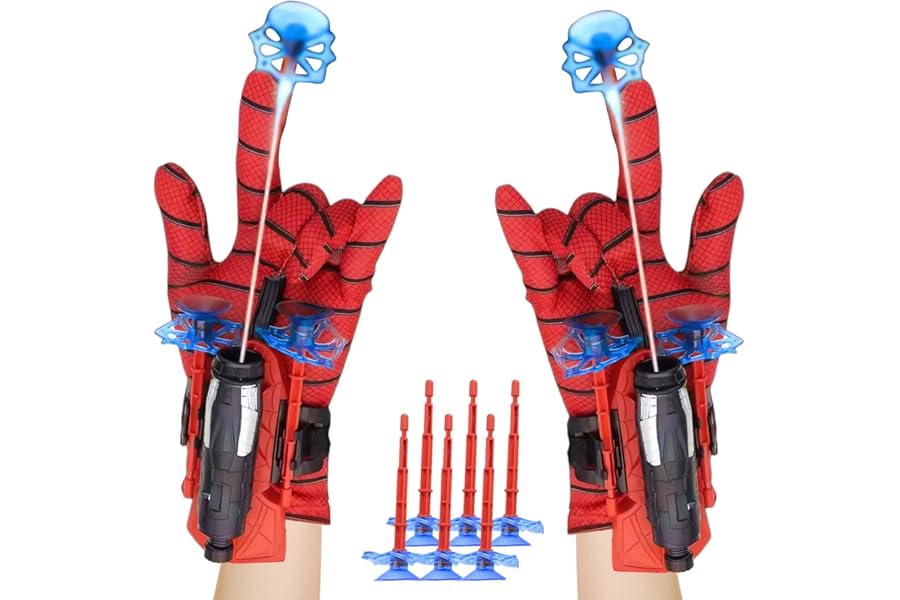 Nhcuijun Spider Web Shooter for Kids age 3-14, Superhero Interactive Fun Children's Educational Spider Launcher Toys for Boys and Girls Costume Cosplay Gift (Black)