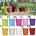 Ogimalgs 10 Piece Metal Iron Hanging Flower Pots, Multicolor
