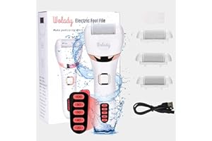 Wolady Piedi Roll Elettrico Piedicure Roll Professionale Ricaricabile USB 3 Rullo Ricambio 2 Velocita 5 Livelli IPX7 Impermeabile Rimozione Calli Piedi Elettrico Pedicure Roll Piedi Cura Togli Calli