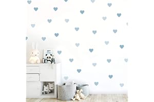 My Nametags® Adesivi Murali Cuore Blu | Decalcomanie da Parete Rimovibili e Riposizionabili | Decorazioni da Muro per Bambini, Camera da Letto, Cameretta