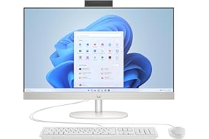‎HP HP 27-cr0006sl All-in-One, Desktop, Intel Core i7-1355U, 16 GB DDR4-RAM, 1 TB SSD, Intel Iris Xe Grafik, Display mit 27 Zoll FHD IPS, Wi-Fi 6, integriertes Audio von 2 W, Windows 11, kein Touch, Weiß