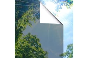 Lifetree Pellicola a specchio per finestra, con controllo e riflessione del calore, protezione solare, adesivo per finestra, anti-UV, colorata, liscia, 115 x 200 cm