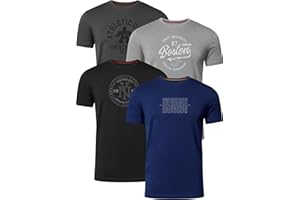 FULL TIME SPORTS Herren Baumwolle T-Shirt 4er Set Pack PRINT-001