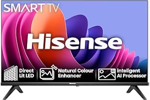Hisense 32 Inch Smart TV 32A4NTUK - HD Resolution, Natural Colour Enhancer, DTS Virtual:X & Dolby Audio, AI Sports Mode, VIDAA OS with Youtube, Netflix and Disney+ and Freeview Play (2024 Model)