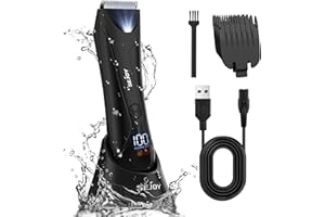 SEJOY Recortadora Corporal Hombre, Afeitadora Cuerpo Eléctrica Máquina de Afeitar Íntimas Eléctrica para Hombre con Luz LED y Estación de Carga USB Afeitado de Precisión para Pecho, Axilas y Piernas