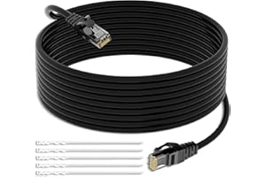 Mygatti Ethernet Network Cable Cavo di rete ad alta velocità Cat 5E per connessioni Internet veloci Cavo AWG24 da 1 Gbps - 350 MHz，UTP CCA, Interramento diretto all'aperto (20m，Nero)