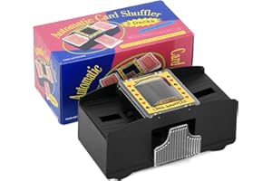 QWORK® Automatic Card Shufflers 2 Decks, Card Shuffling Machine, Battery Operated with Anti-Cheating Feature,Batteries not included