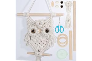ORIGACH DIY Macrame Owl Wall Hanging Tapestry Kit Handmade Macrame Owl Kit with Video Tutorial Boho Hand Woven Macrame Wall Hanging Decor for Living Room Bedroom Office