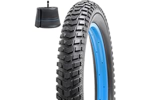 FENGCAN 20x3.0 Pneu de vélo 20x3 76-406 Bicyclette Pneus Pliable et 20 Pouces Chambres à air 32mm Valve Schrader, Convient pour 20x2.80 20x3.0 20x3.3 Montagne/Gravier/Ville/Pneus vélo(1-PC)