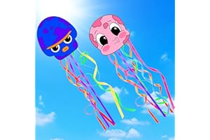 Lubibi Cerf-Volant pour Les Enfants Pieuvre Cerfs-Volants, 2 pièces 80 x 78cm Inclus Ligne de kit et émerillon,pour débutant Enfants et la Famille Jeux et Activités de Plein Air