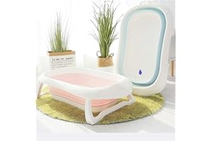 RHP Baby Badewanne, Ergonomische, umweltfreundliche, sichere & ungiftige klappbare Babywanne, faltbarem Design, rutschfester Gummimatte, unterhaltsamen Features für Babys, vielseitig einsetzbar (Grün)
