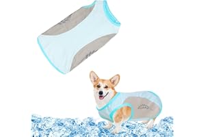 AOREETY Dog Cooling Vest, Breathable Mesh Material Pet Cooling Jacket, Elastic Summer Sun-Proof Ice Vest, Soft Cool Down Vest for Small, Medium Dogs Outdoor Activities-blue-XL