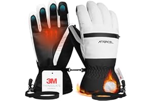 ATERCEL Waterproof Ski Gloves - 3M Thinsulate Warmth Winter Gloves, Touchscreen, Ideal for Men and Women in Skiing, Snowboarding, Snowmobiling and Winter Hiking