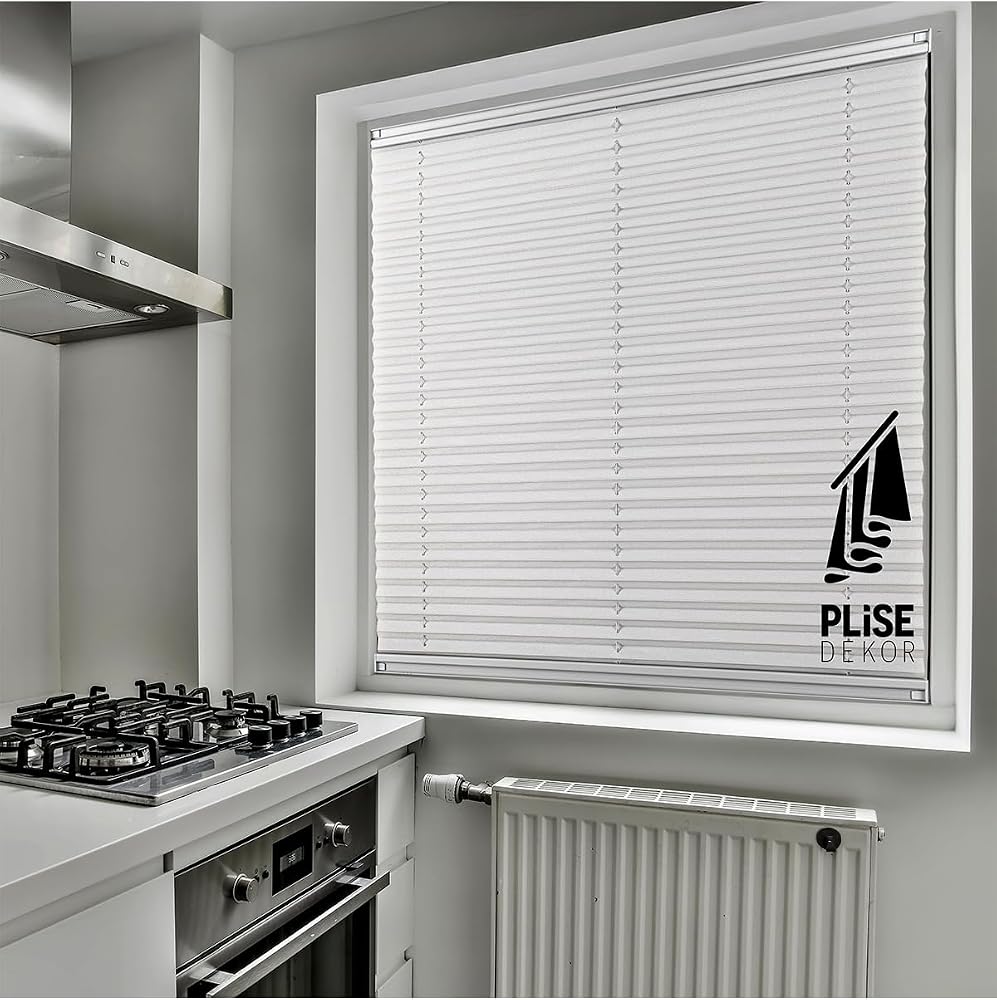Plise Dekor Gri Plise Perde (Vidalı) (60G x 100Y cm)
