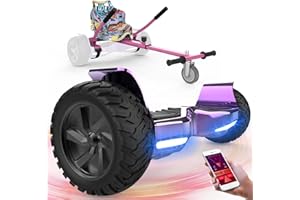 ‎FUNDOT FUNDOT Hoverboards mit Sitz, All-Terrain-Hoverboards mit Hoverkart,8,5 Zoll Go-Kart mit Self balancing scooter, Offroad-Hoverboards mit Bluetooth-Lautsprecher,APP, LED,Geschenk für Kinder Erwachsene