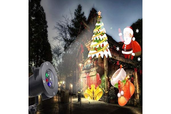 Projecteur Noel LED Père Noël Lampe Étanche Lumière pour Extérieur Intérieur Noël Fête Jardin Éclairage Decoration