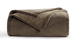 Aisbo Manta Sofa Polar 150x200 - Manta Cama 90, Manta Sofá Grande, Manta 150 x 200 cm Franela, Extra Suave y Caliente, Marrón, 100% Microfibra Flannel Blanket
