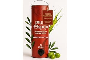 PAGO DE ESPEJO Huile d'Olive Extra Vierge Gourmet de Jaén, Espagne. Bag In Tube 3 Litres. Extraction à fro. Picual EVOO. Huile de première récolte RÉCOMPENSÉ. Huile Olive Réserve familiale.
