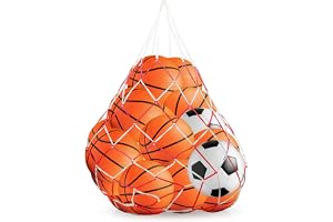 SHENLIU Kulnät för 10 bollar, stor väska bollväska med dragsko bollbärnät för 10–15 bollar, multifunktionell bollväska nät sport nätväska fotboll basket volleyboll rugbyboll