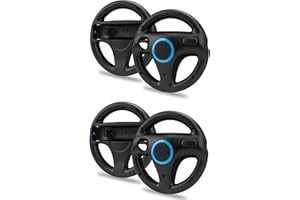 Link-e : 4 X Volant compatible avec manette de jeu Wiimote sur console Nintendo Wii/Wii-u (Noir)