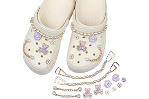 Yuiturt 12Pcs Accessoires de Chaussure en Strass, Pins Crocs pour Femme, Charms Crocs, Breloques de Sabots, Ornements de Chaussure DIY, Accessoires de Chaussure pour Cadeau de Fête d'anniversaire