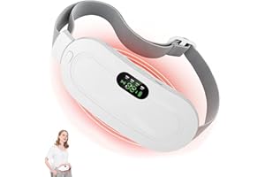 FONPOO Fascia Riscaldante Dolori Mestruali, Power Bank da 2500 mAh Cuscinetto Riscaldante Mestruale, 3 Modalità di Temperatura e 4 Modalità di Massaggio, per Alleviare Stomaco e Schiena