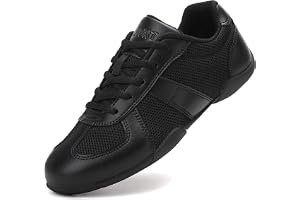 SECHRITE Cheerleading Cheerleader skor, flickor, kvinnor, vita, svarta sneakers, skolskor, dansskor, nät, tennisskor, linje, dans, jazzskor, danssneakers
