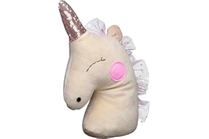 HEITMANN DECO Türstopper - Einhorn - Tier - Fensterstopper aus Stoff - Deko - Kinderzimmer - beige, rosa