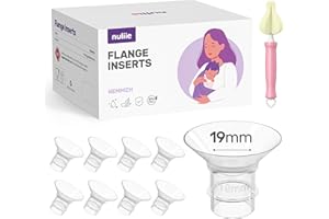 Nuliie 8 inserti flangiati da 19mm per flangia 24mm schermo della maggior parte delle pompe, inserti senza BPA, compatibili con Jheppbay/Medela/Bellababy/Momcozy/Nuliie tiralatte