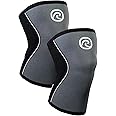 Rehband Rx Knee Sleeves, 7mm Neoprene Knee Support, Workout Knee Compression Sleeve for Weightlifting, Strongman, Crossfit, Heavy Weight Training, Colour:Steel Grey - 1 Pair, Size:Medium