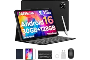 DOOGEE Tab A9 Pro+ Android 16 Tablet con Teclado y Lápiz, 30GB+128GB/2TB Tablet 11 Pulgadas Octa-Core, Gemini AI/8580mAh/5G WiFi/Widevine L1/ Doble Altavoz/Face ID/OTG Tablets Niños con Funda & Raton