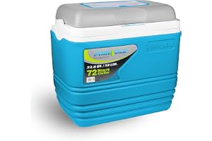 Pinnacle Primero 32 LTR Chiller Ice Box | Keeps Cool Upto 72hrs | Fit 50 Cans | Insulated Ice Cooler Box with Drink Holder | Portable IceBox | Perfect Cooler Box for Car Travel,Picnic,Campaign,Sports