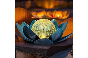Kyduu lampes solaires de jardin, Fleur de lotus lanterne solaire, Décoration de jardin lotus solaire Deco, Jardin Exterieur Lumière, Lampe Solaire Exterieur pour terrasse,cour