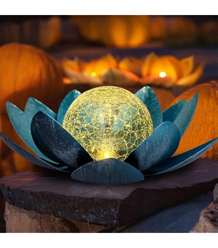 ZKLiLi Luci Solari Da Giardino A Forma Di Luna Con Fata Farfalla - Decorazione In Vetro Craquelé - Luce Calda LED - Impermeabile Per Vialetto E Prato - 3
