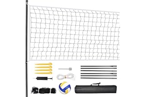 Aomiun Set completo per pallavolo portatile, rete da beach volley e kit per palloni con rete regolabile in altezza, borsa per il trasporto per parchi, spiagge, cortile, scuole, erba
