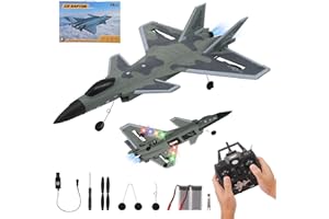 SUNOWL Avion RC, Avion Teledirigido de 4 Canales con Estabilizador de Giroscopio de 6 Ejes, 2 Baterías Recargables, 2.4 GHz Avión Teledirigido, Avión RC Fácil de Volar Para Niños Adultos Principiantes