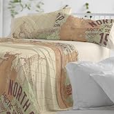 Burrito Blanco | Bedding Set Cotton/Polyester Bed 150-160 Earth | 4 Pieces: Fitted Sheet, Top and 2 Pillowcases | 50% Cotton