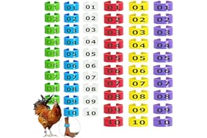 BYMIVOFUN Mivofun Pack of 60 Chicken Leg Rings, Poultry Band, 16 mm, 20 mm Clip-On Plastic Round Identification Bands for Ducks, Seafigs, Goose Wild Poultry, Turkey (6 Colours)