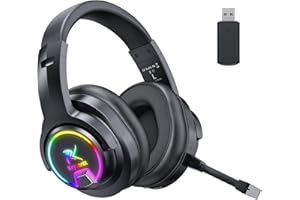 Krysenix PG3 - Auriculares inalámbricos para videojuegos PS4PS5 PC Switch Mac, auriculares Bluetooth con micrófono extraíble con cancelación de ruido, auriculares inalámbricos Bluetooth con