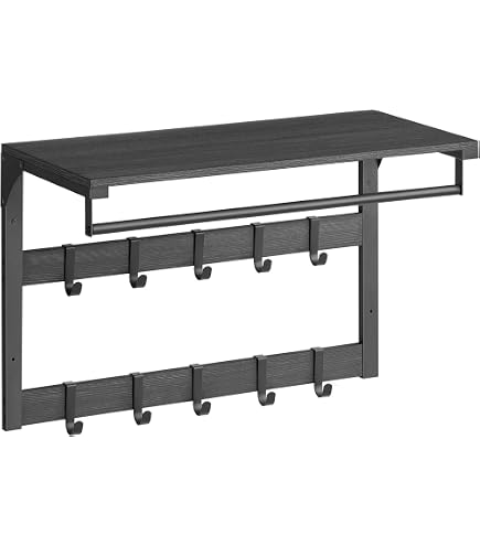 HAKU Wall coat rack stainless steel look, white, MDF, metal HAKU Wall coat rack stainless steel look, white, MDF, metal