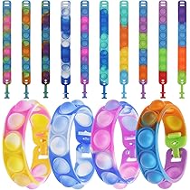 30 Braccialetti Antistress In Silicone - Push Bubble Fidget Toy, Regalini Compleanno Bambini, Gadget Per Festе - Foto 2
