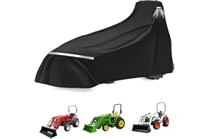 SPORTULI Waterproof Full Tractors Cover Replace for John Deere 1,2,3 Series 1025R 2320 2720 3520, Kubota and Mahindra Without Backhoe, 600D Oxford Cloth Tractors Cover for Snow Rain Dust Protection
