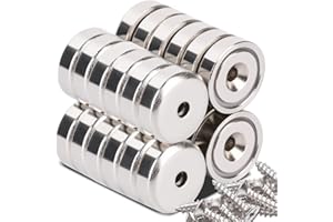Aenienoe 24Pezzi Magneti Al Neodimio Potenti Con Foro 11kg Forza 20mm Calamite Potente, Magnete Con Base In Acciaio Svasato Con Viti