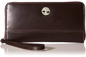 Timberland Leather RFID Zip Around Wallet Clutch with Wristlet Strap, Braccialetto Donna, Taglia Unica