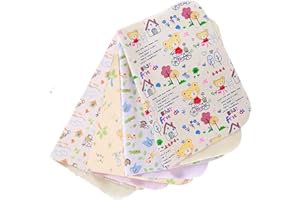YWOWORLD Yworld Cotton Bamboo Fibre Breathable Waterproof Changing Mat Washable Reusable Nappy Liners Mats 4 Pack (11.8 x 18 Inches)