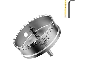 Mollom (102mm | 4") Lochsäge T.C.T Schwerlast-Hartmetall-bestückt mit 2 Führungsbohrern für Edelstahl, Baustahl, Eisen, Kupfer, Messing, Kunststoff